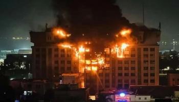 حريق مبنى مديرية الأمن في مصر (تويتر)