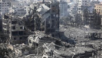غزّة تحت العدوان الإسرائيلي، 14 تشرين الأوّل/ أكتوبر 2023 (Getty)