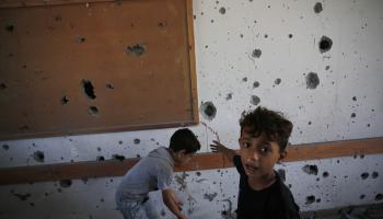 من مدرسة في دير البلح بغزّة