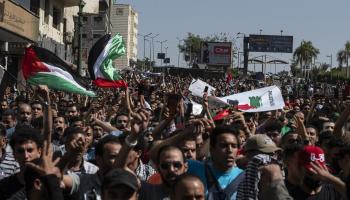 مظاهرات ميدان التحرير في القاهرة دعماً لغزّة الجمعة الفائت (Getty)