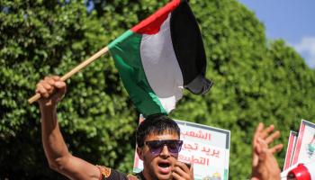 الاحتجاجات المتنفس الوحيد لفلسطينيي تونس (حسن مراد/ Getty)