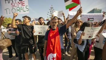 طلاب تونسيون يتضامنون مع غزة (ياسين قايدي/ الأناضول)