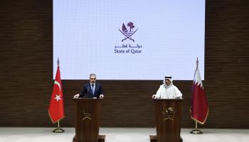 وزيرا خارجية قطر وتركيا/محمد بن عبدالرحمن/هاكان فيدان (الأناضول)