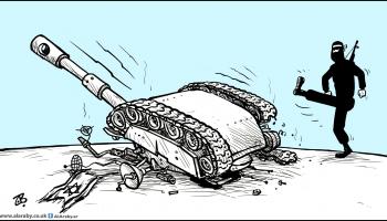 كاريكاتير دبابات الاحتلال الاسرائيلي / حجاج