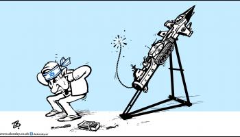 كاريكاتير نتنياهو قصف غزة / حجاج