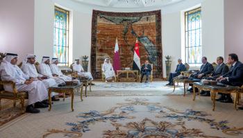 خلال لقاء أمير قطر بالسيسي في القاهرة (الديوان الأميري)