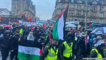 الآلاف يحتشدون في أكبر مدن اسكتلندا نصرة لغزة (العربي الجديد)