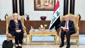 وزير الخارجية العراقي يستقبل السفيرة الأميركية في بغداد (تويتر)