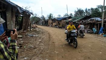 مخيم نازحين في ميانمار بعد هجوم مسلح (فرانس برس)