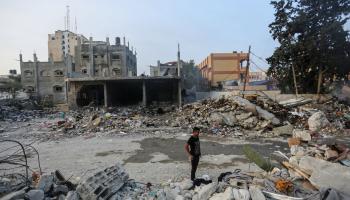 خانيونس في قطاع غزة، أمس (أحمد حسب الله/Getty)