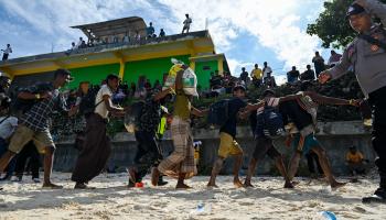 لاجئون روهينغا في إندونيسيا (شايدير محيي الدين/ فرانس برس)