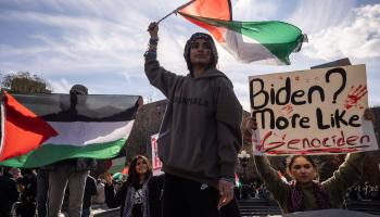 من تظاهرة في نيويورك دعماً لغزة،24 نوفمبر(يوكي إيوامورا/فرانس برس)
