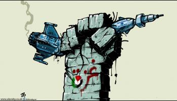 كاريكاتير صمود غزة الجدار الاخير / حجاج