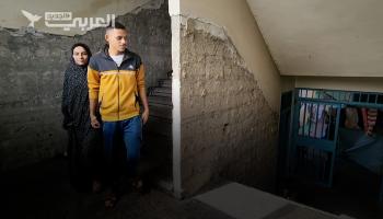 عروس تُزف إلى زوجها في مدرسة تابعة لأونروا بغزة