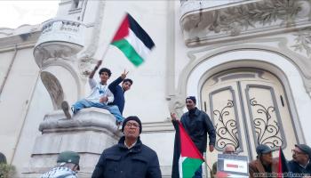 المظاهرات في تونس تتواصل منذ بدء العدوان الإسرائيلي على غزة (العربي الجديد)