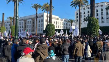 احتجاجات أساتذة المغرب (العربي الجديد)