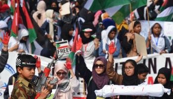 تظاهرة داعمة لغزة في كراتشي، نوفمبر الماضي (آصف حسن/فرانس برس)