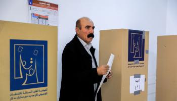 من الاقتراع الخاص، أربيل ديسمبر 2023 (محمد أحمد/الأناضول)