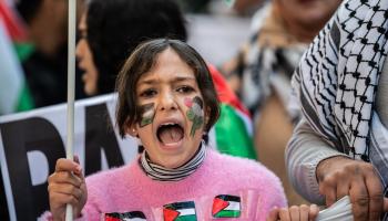 مظاهرة في مدريد تنديداً بالعدوان الإسرائيلي على غزّة