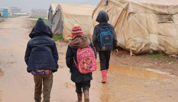 الأمطار تغرق مخيمات الشمال السوري (فيسبوك/الدفاع المدني)