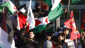 تظاهرة مؤيدة للفلسطينيين أمام مقر "بي بي سي" في غلاسكو (جيف ميتشل/ Getty)