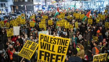 ظاهرة تضامنية مع الشعب الفلسطيني في نيويورك