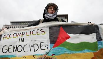 من مظاهرة في برلين ضدّ قمع التضامن مع فلسطين