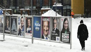 من حملة الانتخابات الرئاسية الفنلندية (فرانس برس)