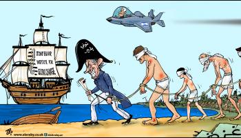 كاريكاتير توني بلير وغزة / حجاج