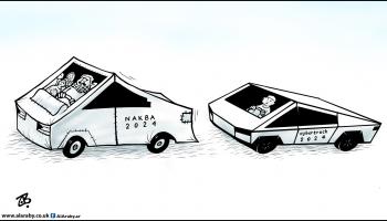 كاريكاتير مأساة اللجوء الفلسطيني/ حجاج