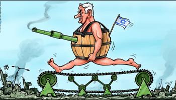 كاريكاتير نتنياهو في حرب الهروب / حجاج