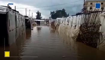 الأمطار تغرق مخيمات اللاجئين السوريين في لبنان
