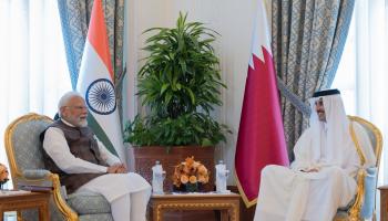 أمير قطر يجري مباحثات رسمية مع رئيس الوزراء الهندي (إكس)