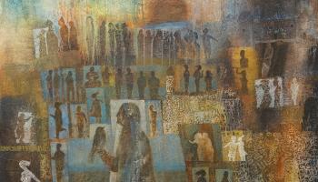 من معرض "المفقودون" لـ تيسير بركات، المقام حالياً في "المتحف الفلسطيني" ببيرزيت