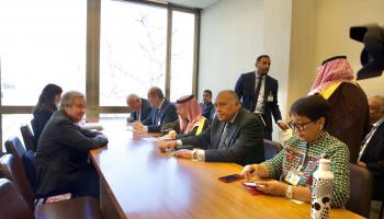 أعضاء اللجنة الوزارية خلال اجتماع مع غوتيريس (الخارجية المصرية)
