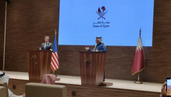 رئيس الوزراء القطري ووزير الخارجية الأميركي (العربي الجديد)