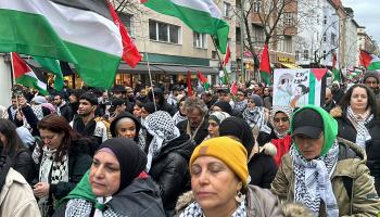 تظاهرة في برلين دعماً لغزة، فبراير الماضي (أربيل باساي/الأناضول)