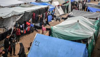 مخيم نازحين فلسطينيين في رفح في أقصى جنوب قطاع غزة (عبد زقوت/ الأناضول)