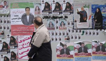 الانتخابات الإيرانية ملصقات لمرشحين، طهران (Getty)