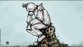 كاريكاتير عن الموت في غزة / حجاج