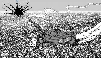 كاريكاتير دبابة القتل العشوائي / حجاج