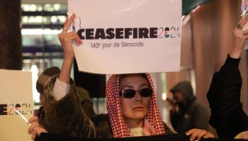 وقفة تضامنية مع غزة في باريس (محمد صلاح الدين السيد/ الأناضول)