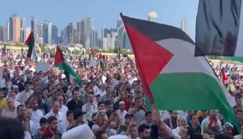 وقفة تضامنية في الدوحة تنديداً بالعدوان الإسرئايلي على غزة