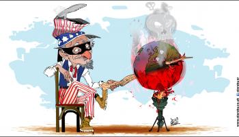 كاريكاتير اميركا مشعلة الحروب / نجم 