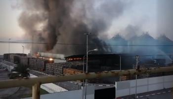 حريق بعد تسرب غاز في مدينة رادس في تونس (إكس)