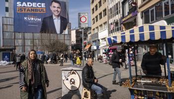 من الحملات الانتخابية في إسطنبول، فبراير الماضي (إرديم شاهين/Epa)