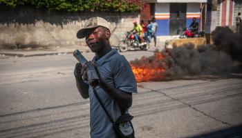 هايتي في العاصمة بورت أو برنس، 1 مارس الحالي (جونسون سابين/Epa)