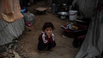 نازحون فلسطينيون في مخيم في رفح جنوبي قطاع غزة 3 (عبد الرحيم الخطيب/ الأناضول)