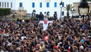 مدرسون في تونس وتحرك احتجاجي سابق (ياسين قايدي/ الأناضول)