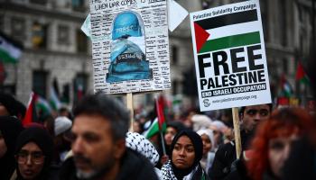 تضامن مع صحافيي غزة (هنري نيكولز/ فرانس برس)